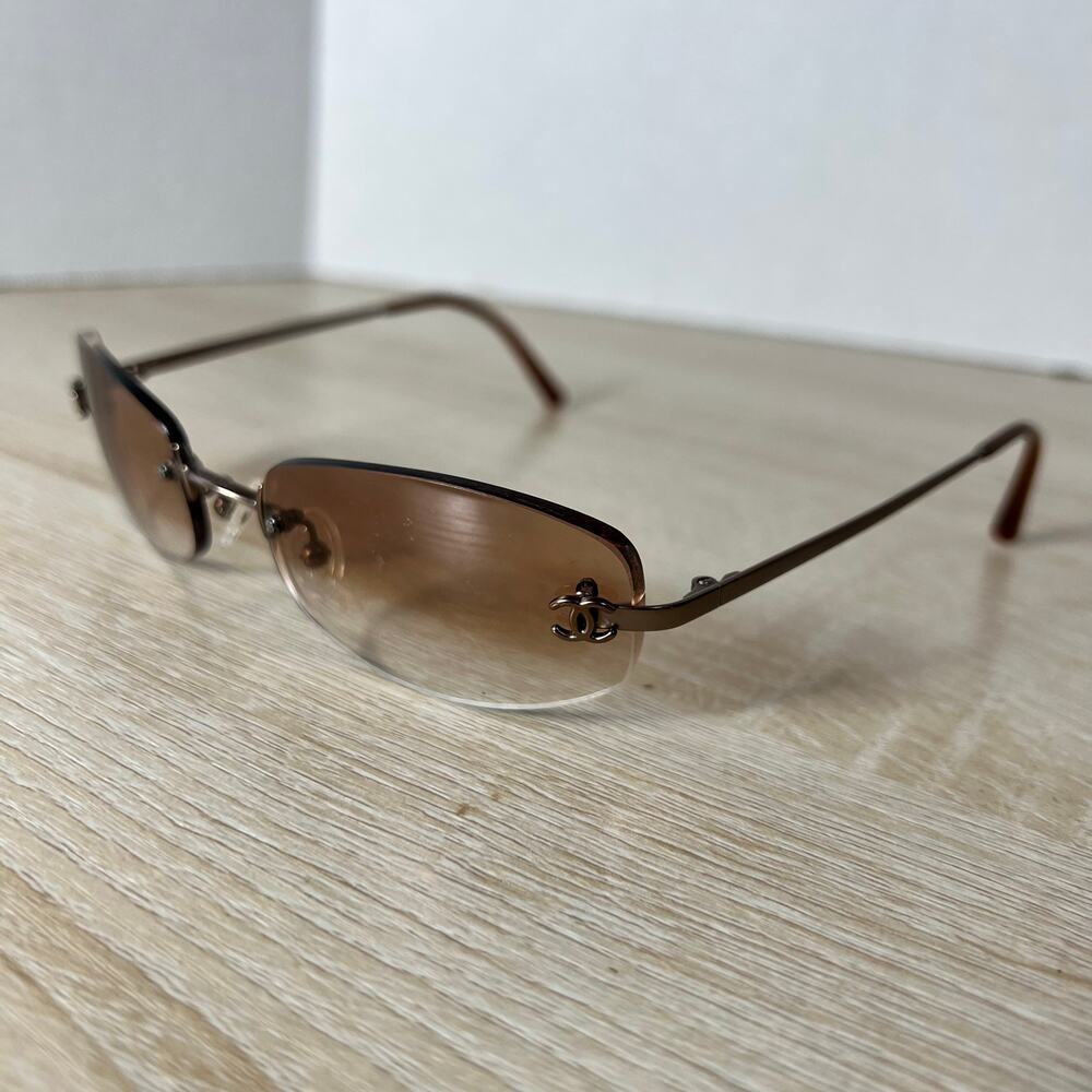 Chanel 4002 c.116/74 Sunglasses FRAMES ONLY Rimless Pink Rose Gold 54-19-130 - Picture 7 of 15